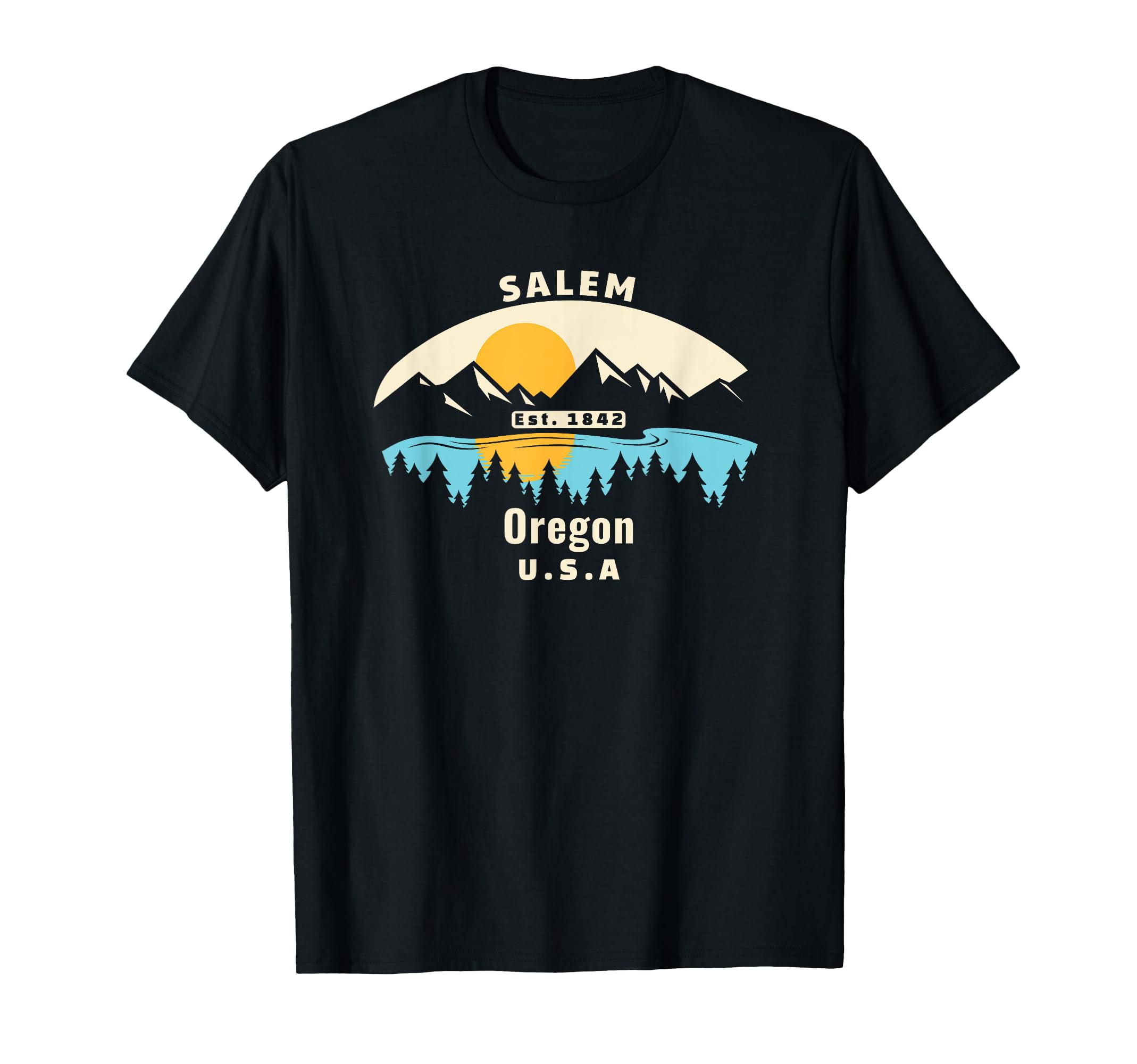 Salem Oregon Souvenir Mountain Sunset T-Shirt - Trendy Graphic for Adults - T-Shirt, Sweatshirt, Hoodie