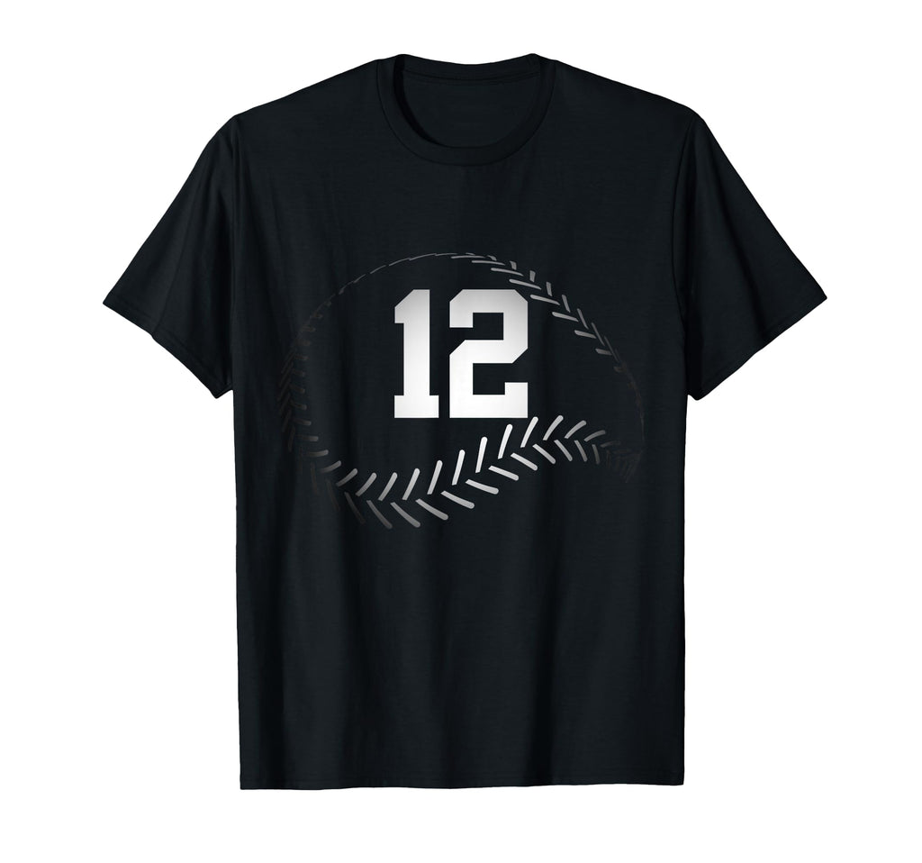 Number 12 Years Baseball 12Th T-Shirt - Aesthetic Graphic for Adults - T-Shirt, Sweatshirt, Hoodie