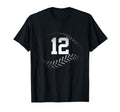 Number 12 Years Baseball 12Th T-Shirt - Aesthetic Graphic for Adults - T-Shirt, Sweatshirt, Hoodie