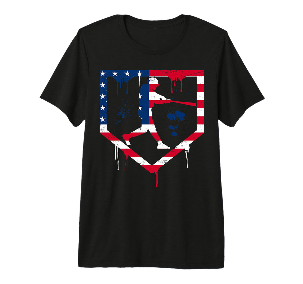 Baseball Drip American Flag Bat 4Th July T-Shirt - Streetwear Style Unisex - T-Shirt, Sweatshirt, Hoodie