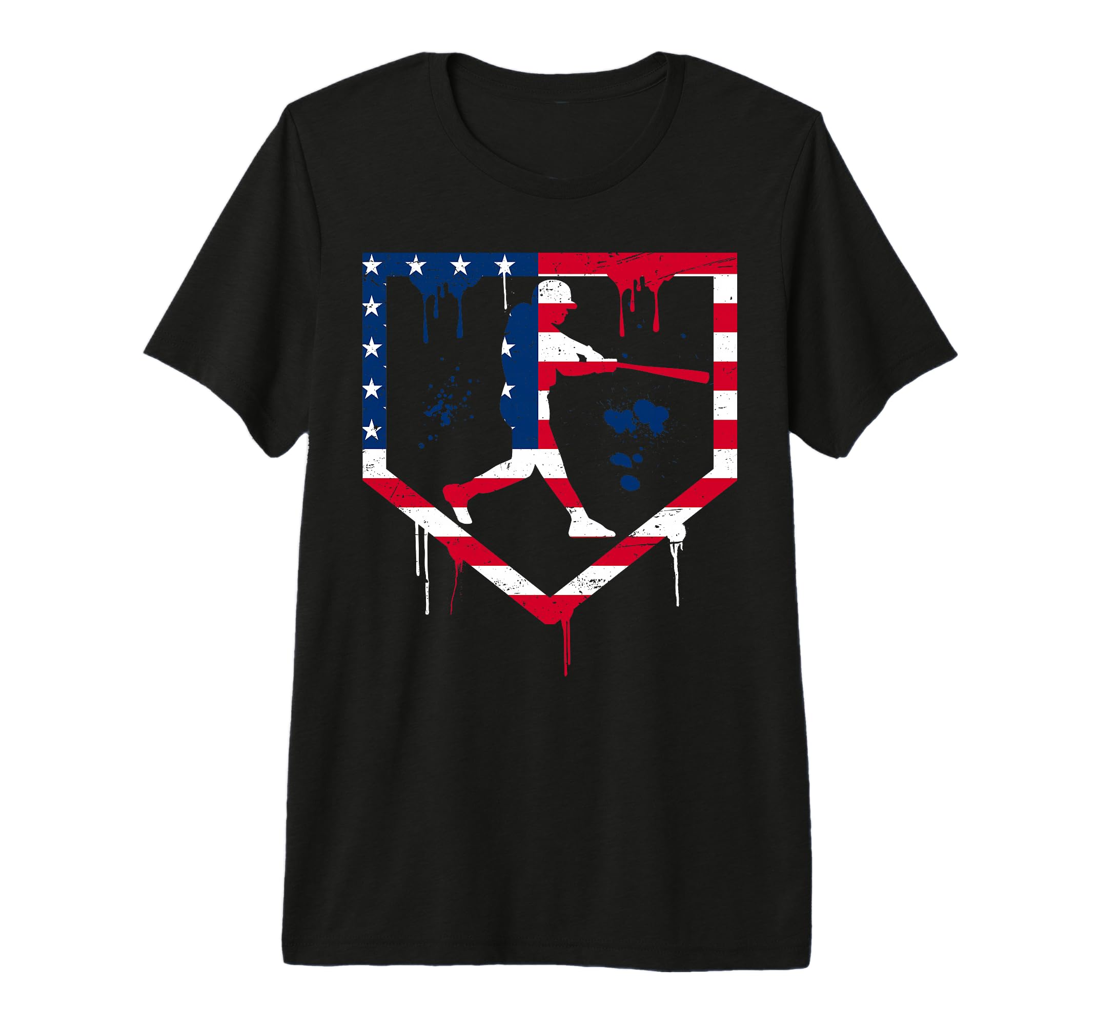 Baseball Drip American Flag Bat 4Th July T-Shirt - Streetwear Style Unisex - T-Shirt, Sweatshirt, Hoodie