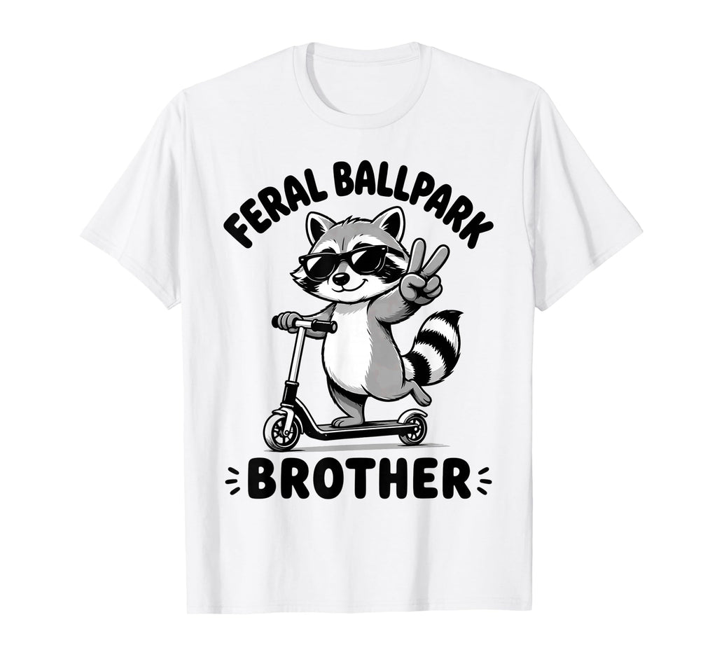 Raccoon And Scooter Feral Ballpark T-Shirt - Casual Everyday Wear Unisex - T-Shirt, Sweatshirt, Hoodie