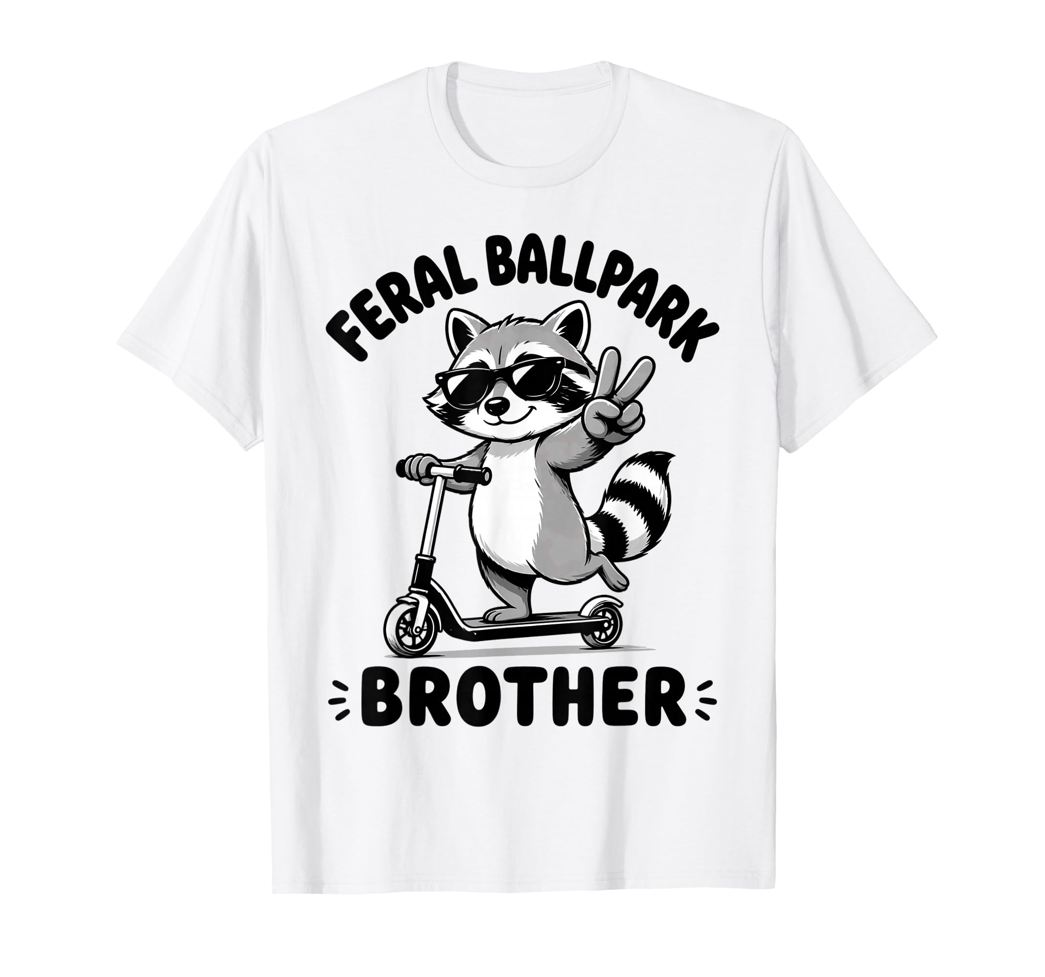 Raccoon And Scooter Feral Ballpark T-Shirt - Casual Everyday Wear Unisex - T-Shirt, Sweatshirt, Hoodie