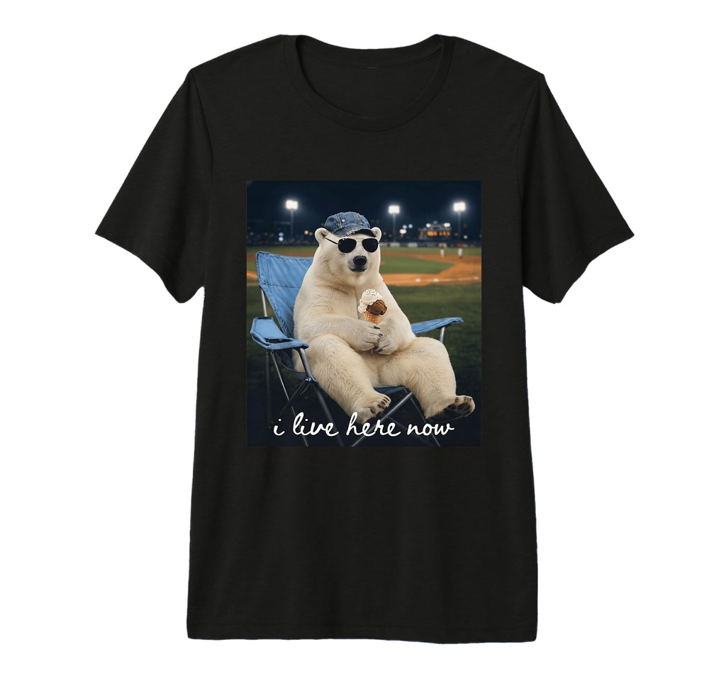 Funny Polar Bear Baseball Mom I Live T-Shirt - Aesthetic Graphic Men Women - T-Shirt, Sweatshirt, Hoodie