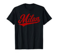 Milan Italy Varsity Script Sports T-Shirt - Minimalist Print Unisex - T-Shirt, Sweatshirt, Hoodie