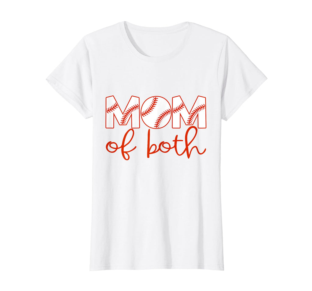 Womens Mom Both Softball Baseball Mama T-Shirt - Graphic Print Men Women - T-Shirt, Sweatshirt, Hoodie