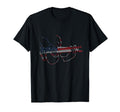 Us American Flag Guitar Musician Distressed T-Shirt - Graphic Print Unisex - T-Shirt, Sweatshirt, Hoodie