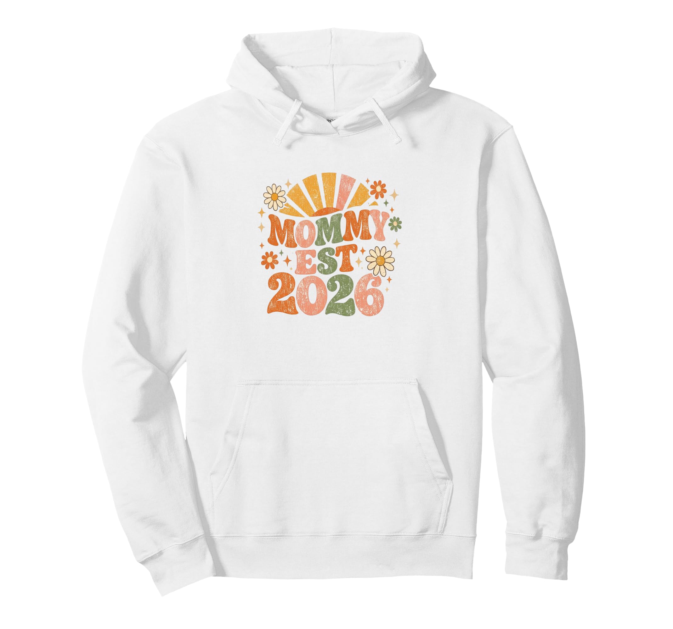 Mommy Est 2026 Groovy Daisy Flower New Hoodie - Custom Art Print Men Women - T-Shirt, Sweatshirt, Hoodie