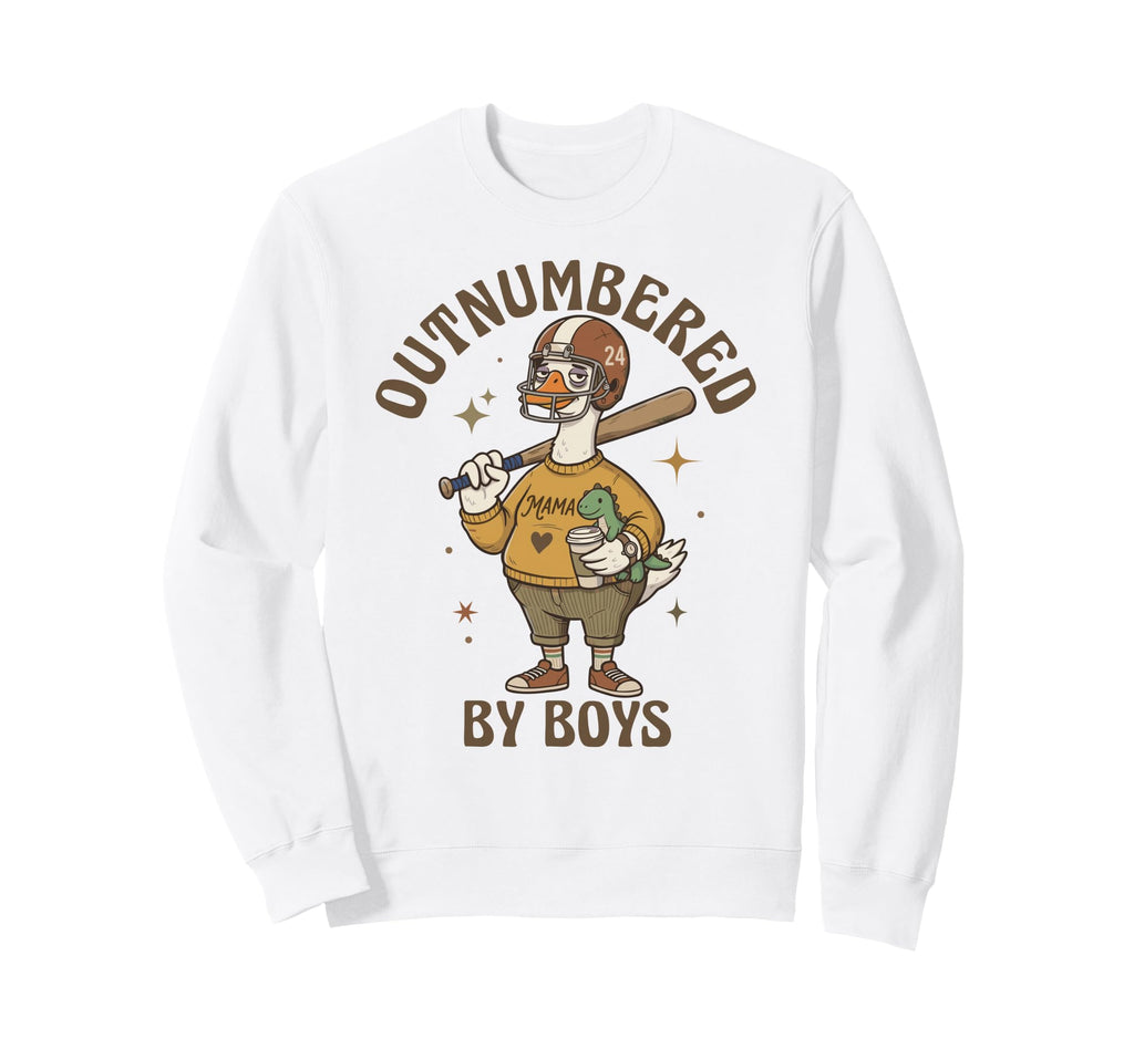 Outnumbered Goose Mom Baseball Football Sweatshirt - Graphic Print Unisex - T-Shirt, Sweatshirt, Hoodie