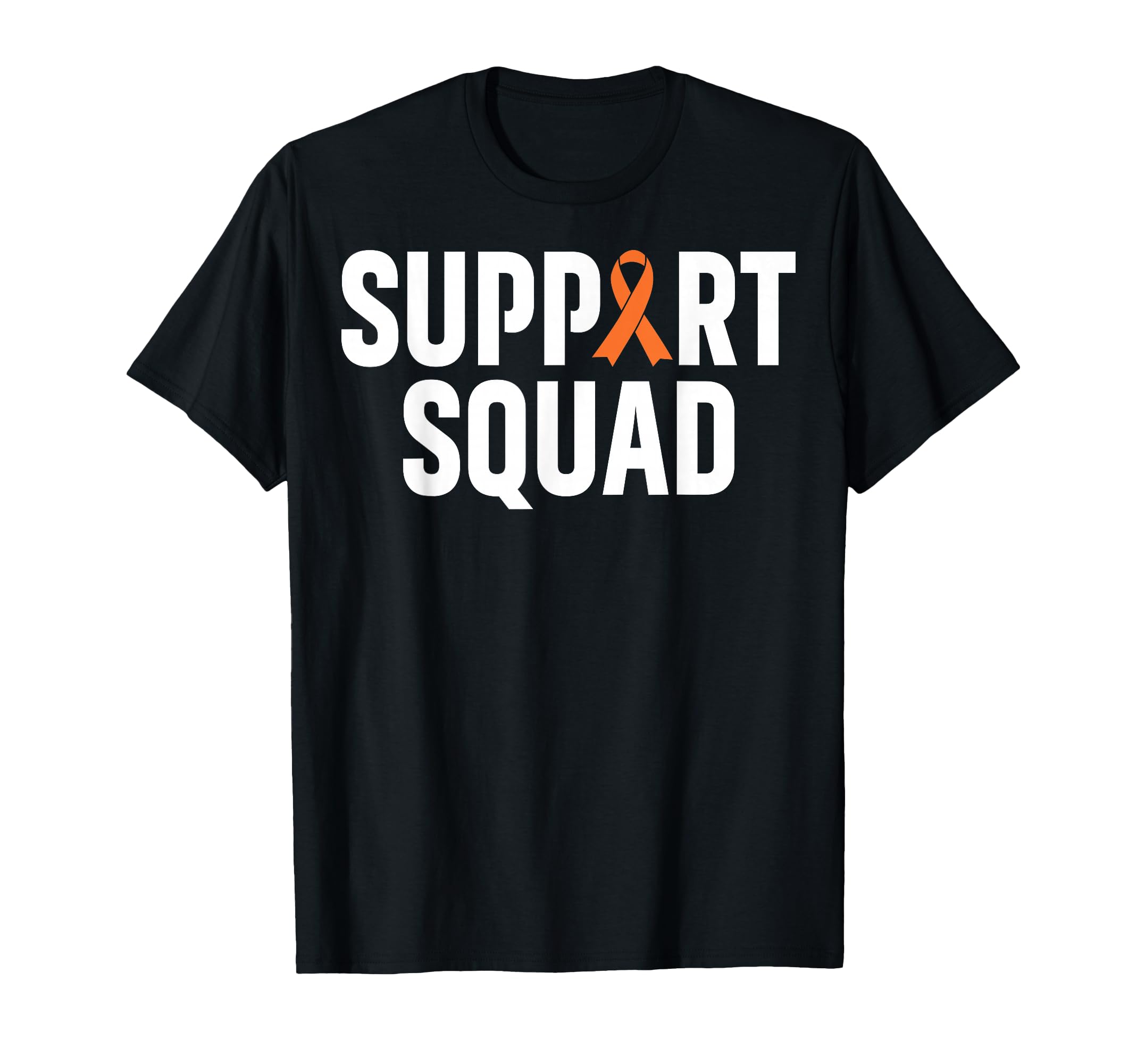 Support Squad Awareness Orange Ribbon T-Shirt - Aesthetic Graphic Unisex - T-Shirt, Sweatshirt, Hoodie