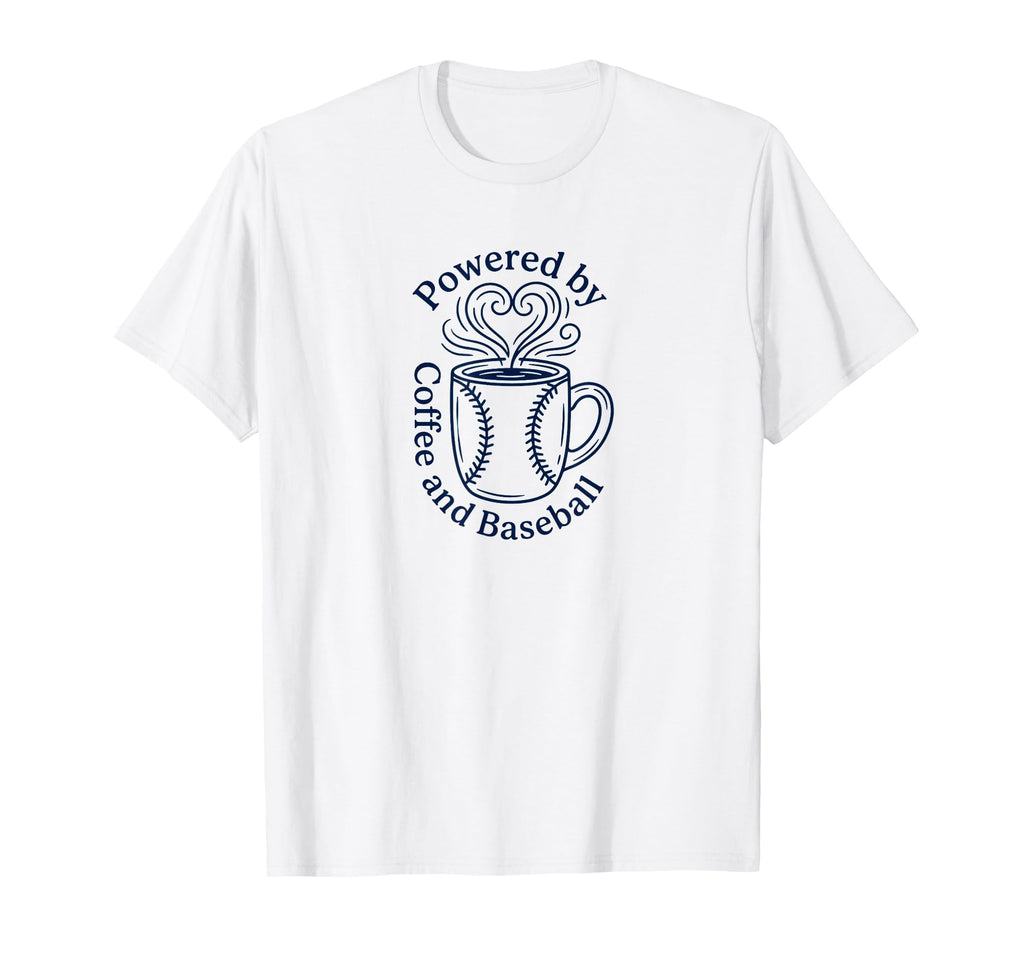 Powered Coffee And Baseball Fan T-Shirt - Fun Novelty Design Unisex - T-Shirt, Sweatshirt, Hoodie