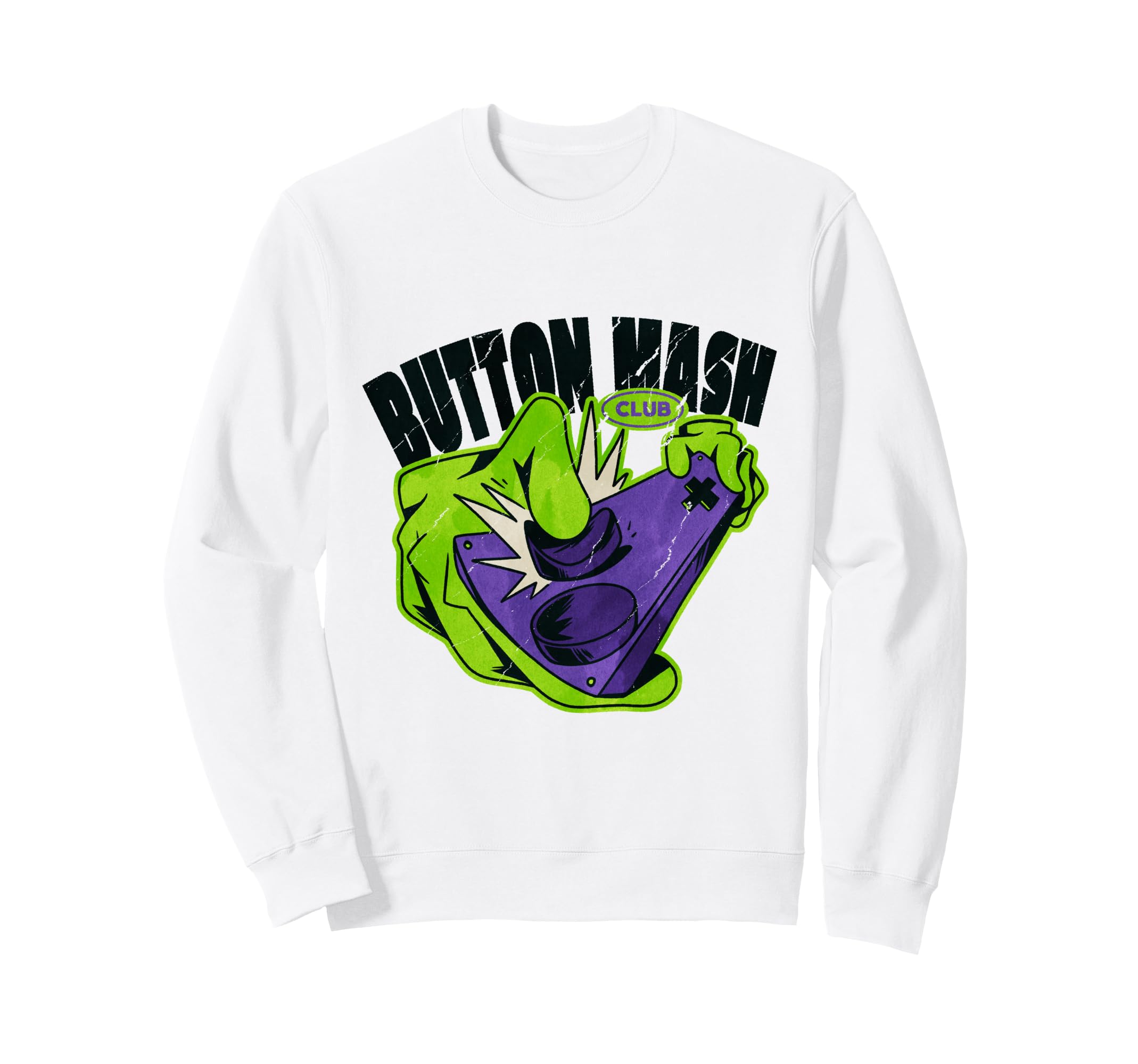 Button Mash Club Gaming Arcade Sweatshirt - Fun Novelty Design for Adults - T-Shirt, Sweatshirt, Hoodie