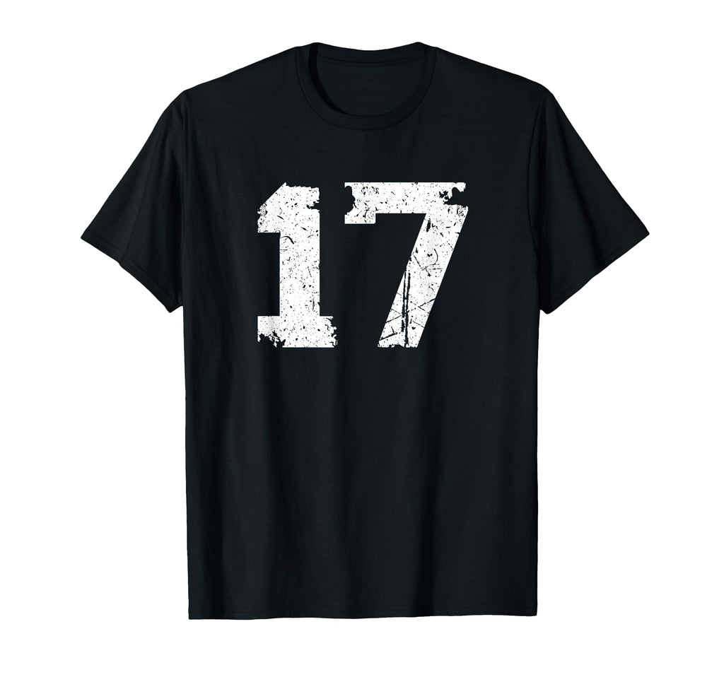 Number 17 Sport Torn Varsity Number T-Shirt - Minimalist Print for Adults - T-Shirt, Sweatshirt, Hoodie