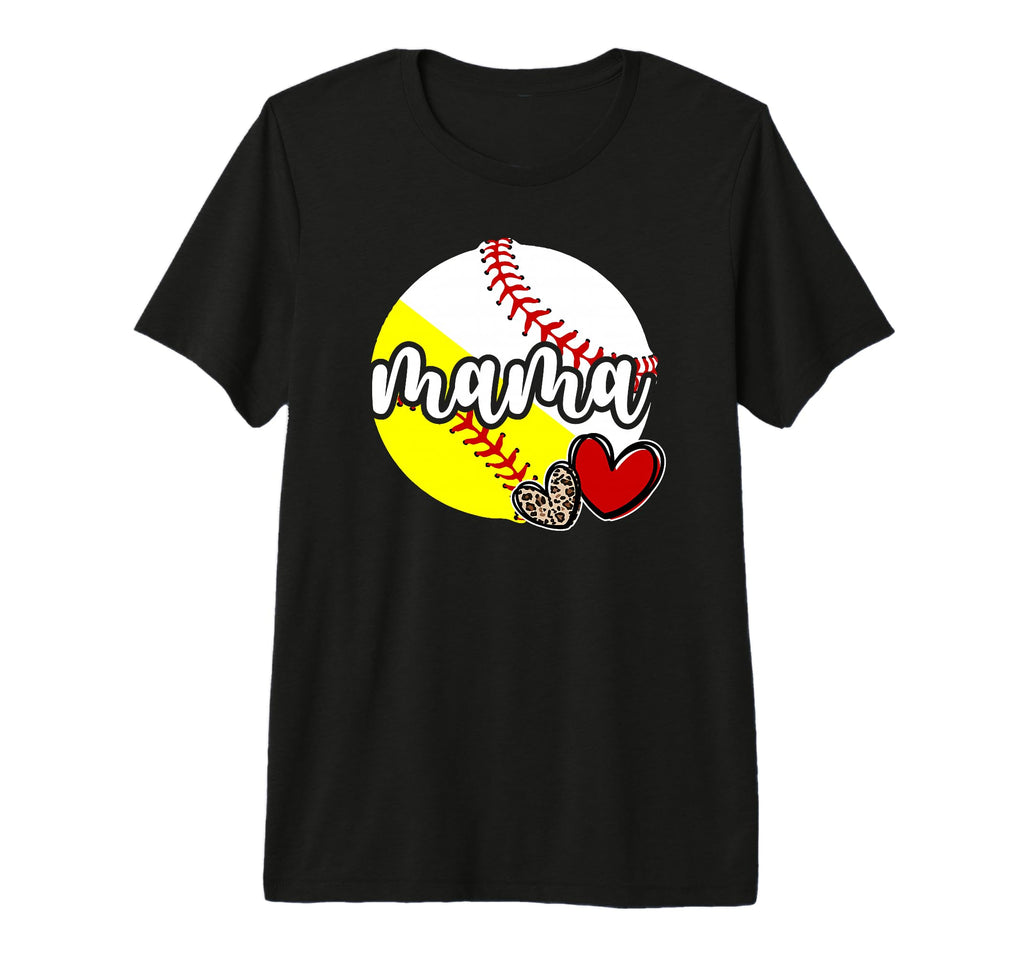 Baseball Softball Mama Proud Softball T-Shirt - Graphic Print for Adults - T-Shirt, Sweatshirt, Hoodie