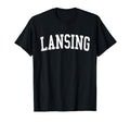 Lansing Mi Distressed White Varsity T-Shirt - Streetwear Style Unisex - T-Shirt, Sweatshirt, Hoodie
