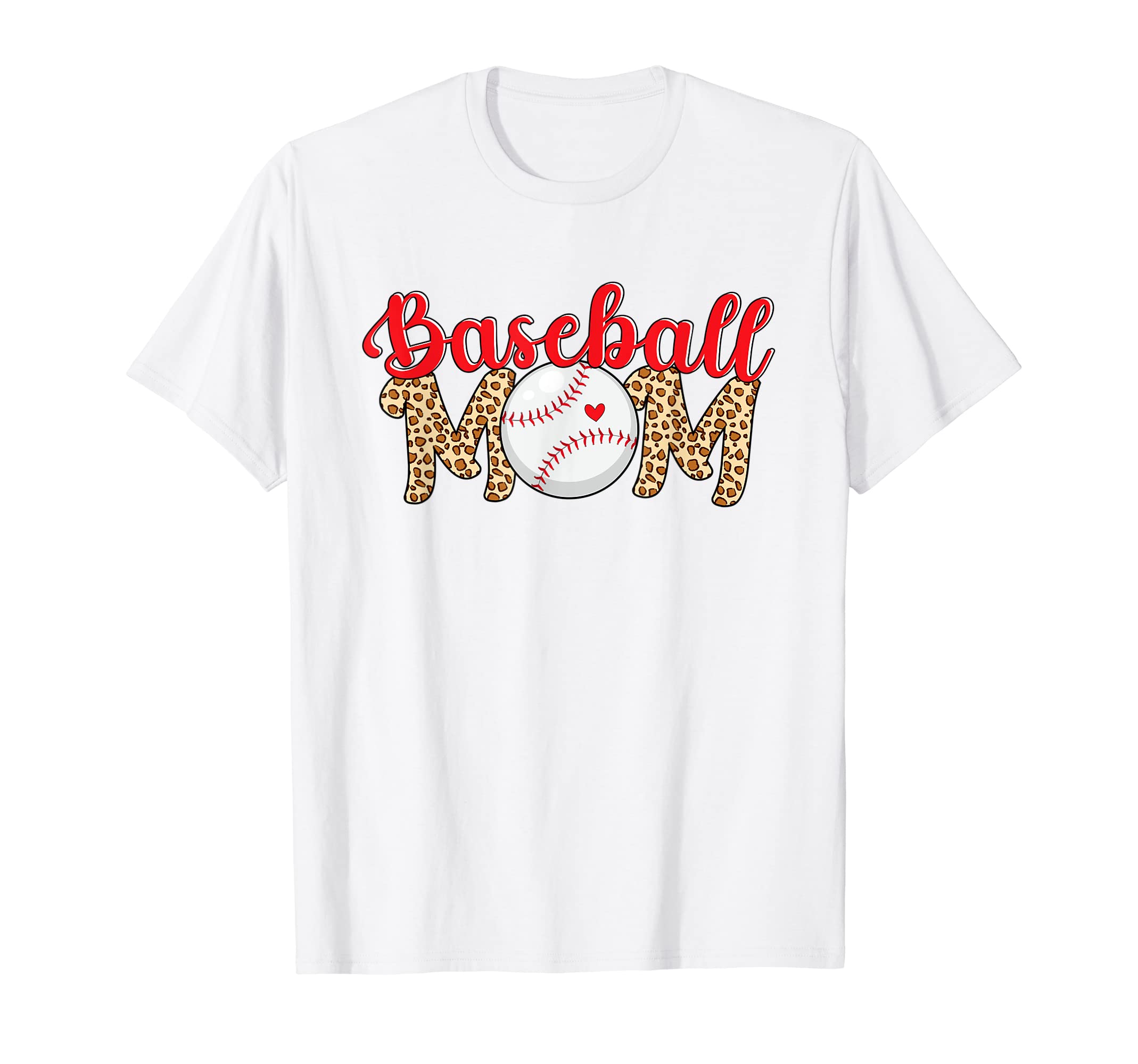 Baseball Mom Leopard Mothers Day Softball T-Shirt - Novelty Apparel Unisex - T-Shirt, Sweatshirt, Hoodie