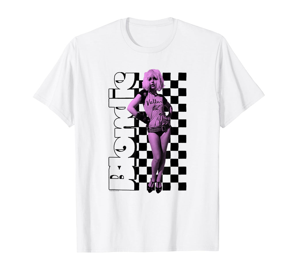 Blondie Checkerboard Portrait Band T-Shirt - Unique Graphic for Adults - T-Shirt, Sweatshirt, Hoodie