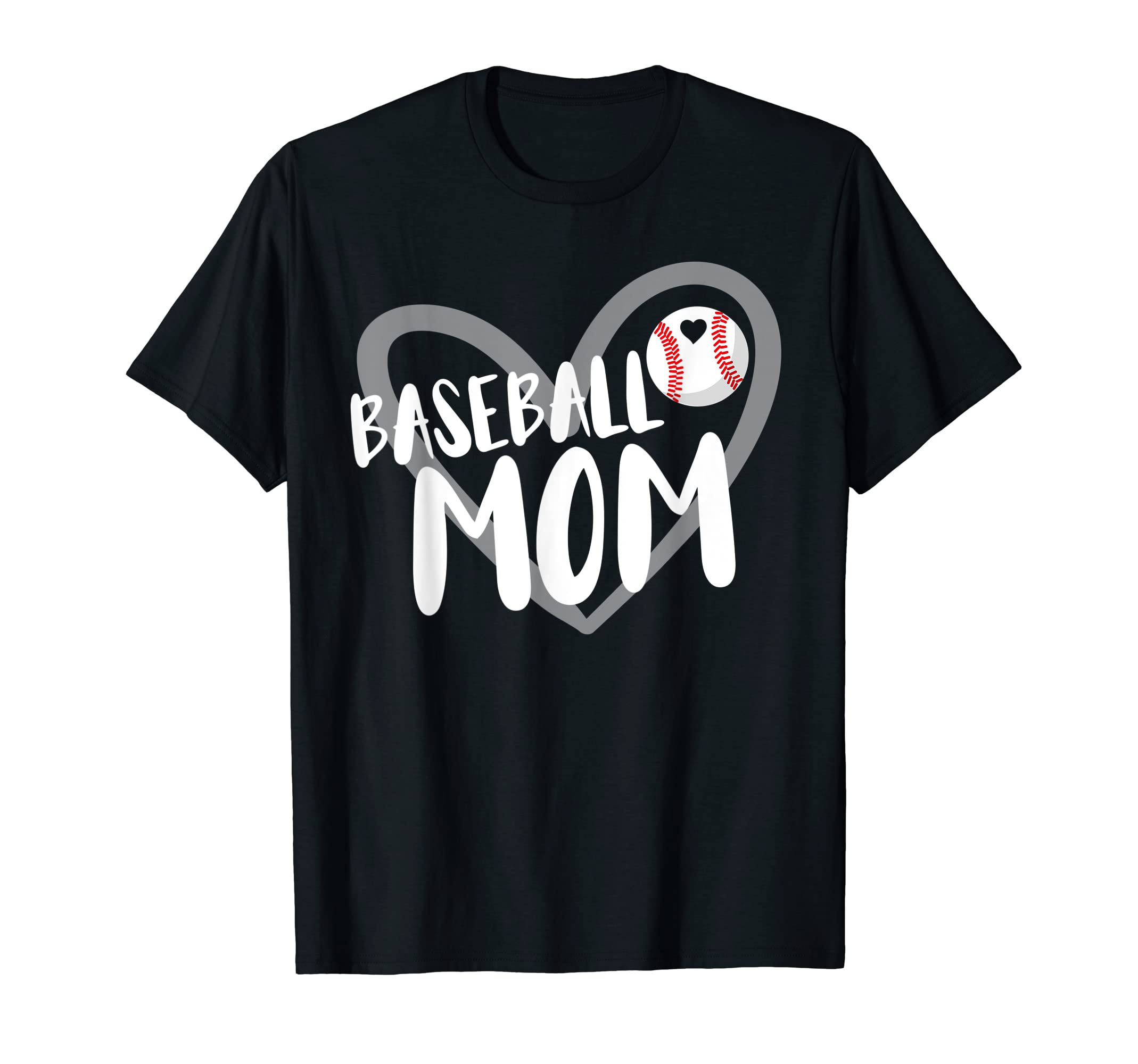 Baseball Mom Heart T-Shirt - Casual Everyday Wear for Adults - T-Shirt, Sweatshirt, Hoodie