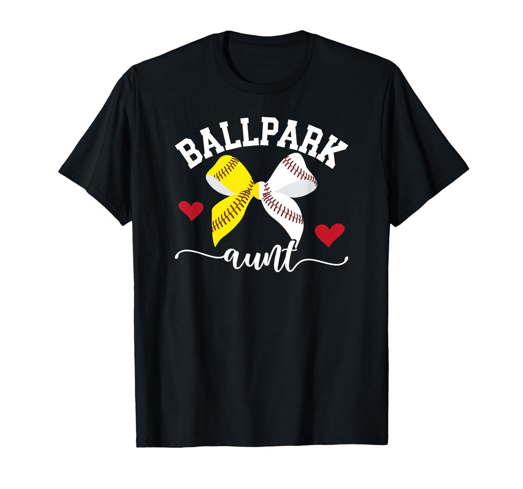 Ballpark Aunt Softball Baseball Aunt T-Shirt - Minimalist Print Men Women - T-Shirt, Sweatshirt, Hoodie