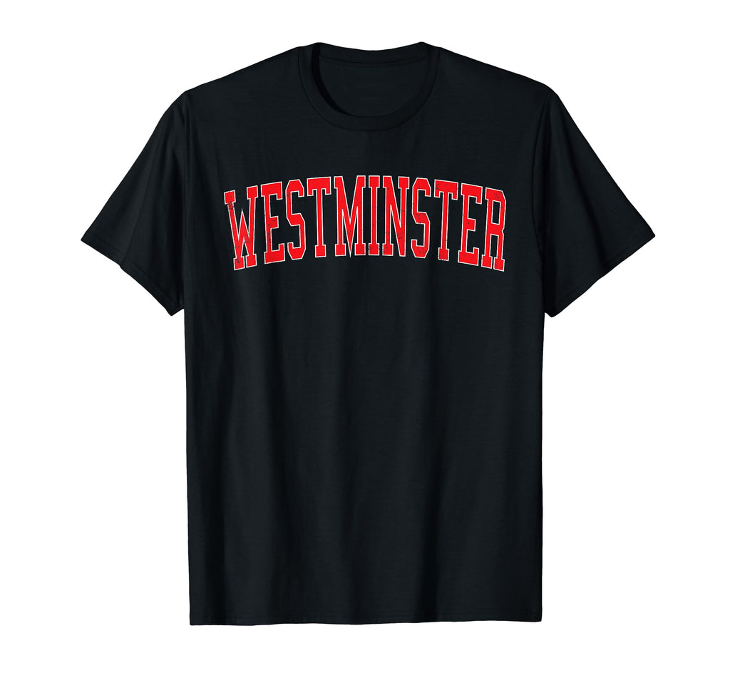 Westminster Co Varsity Red Text T-Shirt - Minimalist Print Unisex - T-Shirt, Sweatshirt, Hoodie