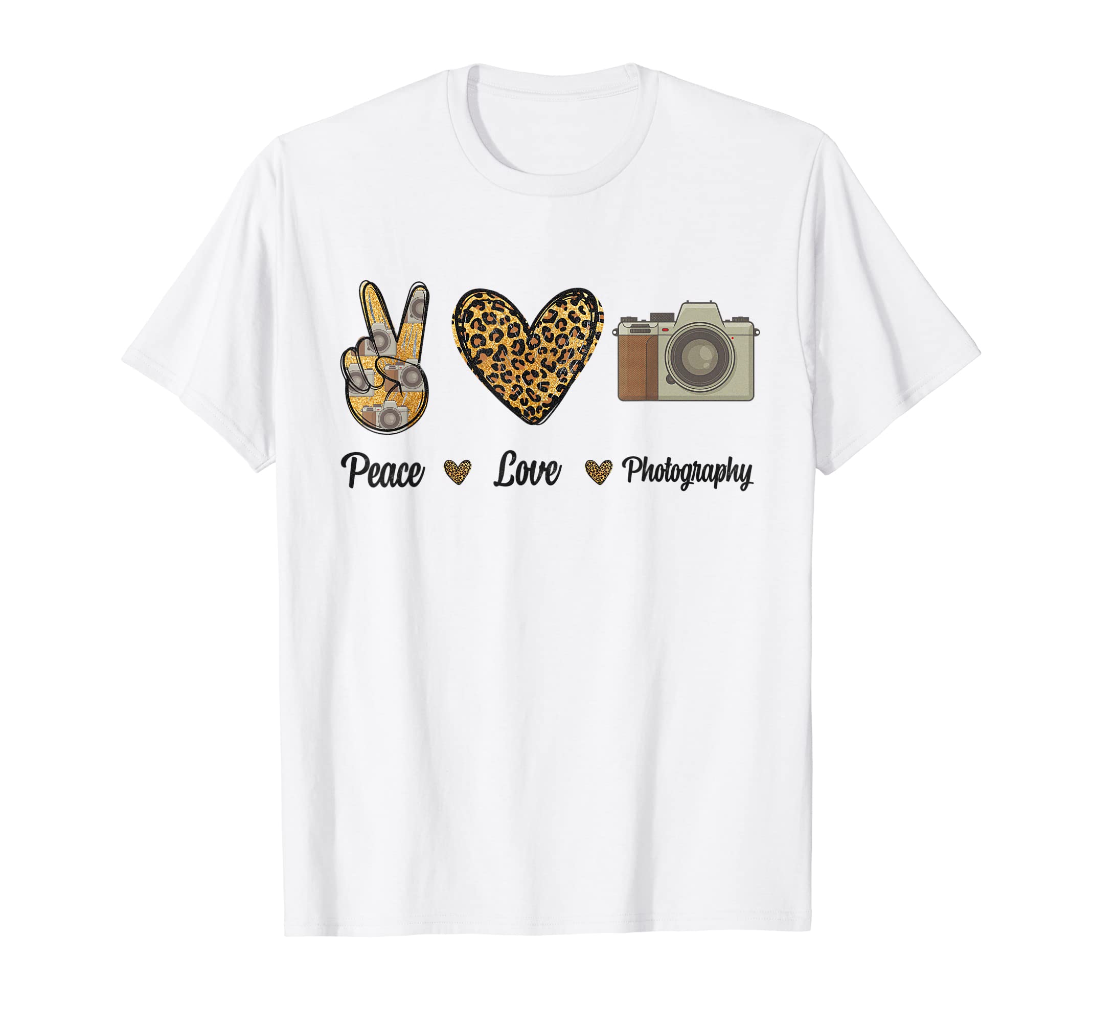 Peace Love Photography Camera T-Shirt - Unique Graphic Men Women - T-Shirt, Sweatshirt, Hoodie
