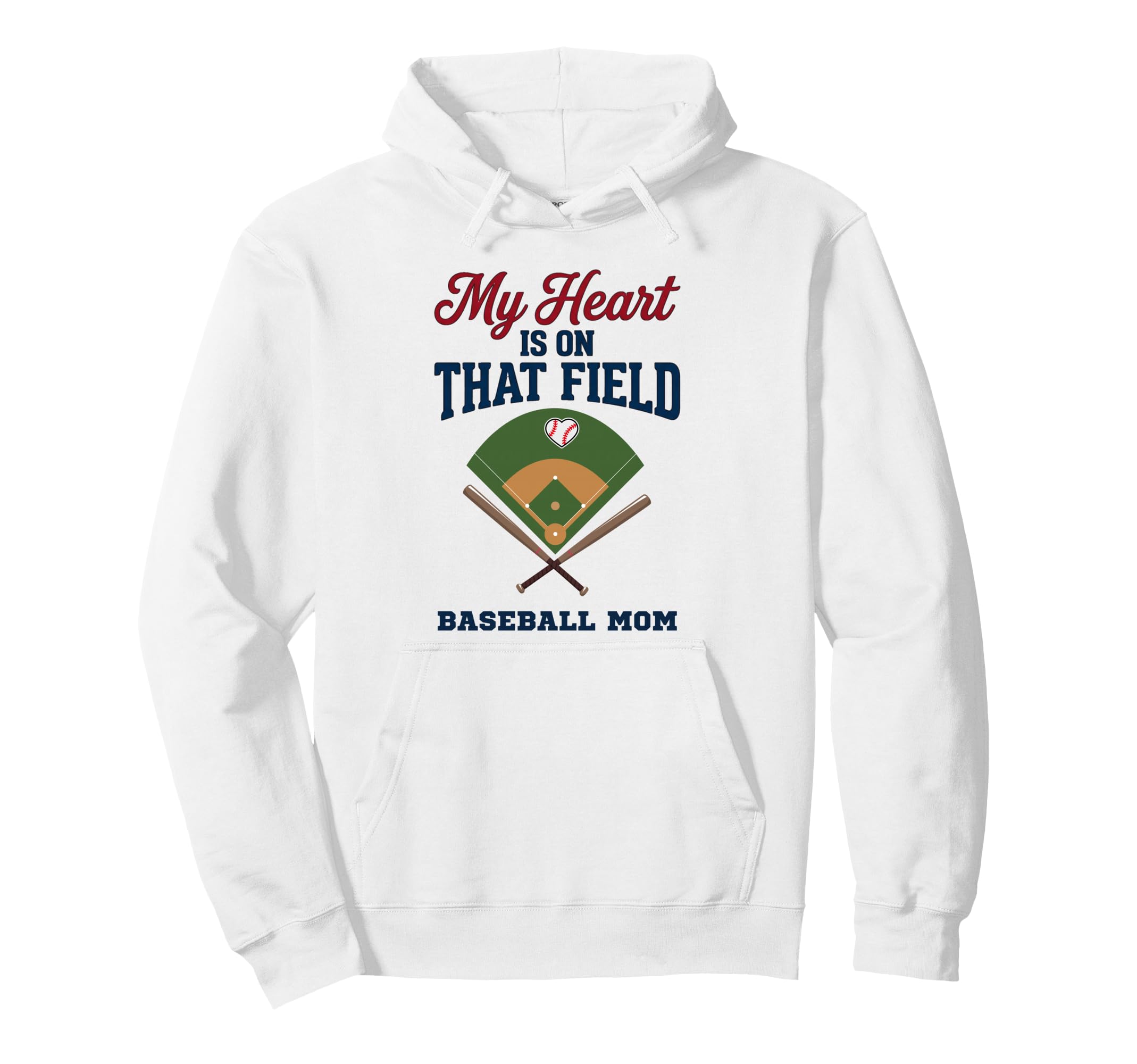 My Heart Is That Field Baseball Mom Hoodie - Custom Art Print for Adults - T-Shirt, Sweatshirt, Hoodie