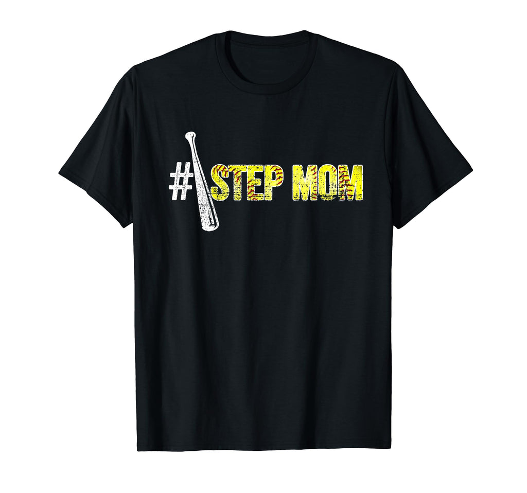 Number One Softball Step Mom Mothers T-Shirt - Streetwear Style Men Women - T-Shirt, Sweatshirt, Hoodie