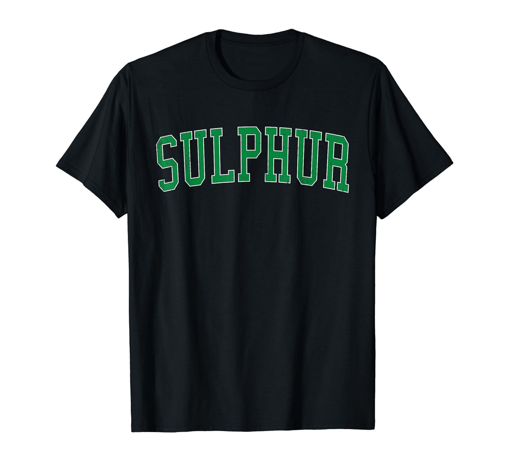 Sulphur La Distressed Green Varsity T-Shirt - Fun Novelty Design Unisex - T-Shirt, Sweatshirt, Hoodie