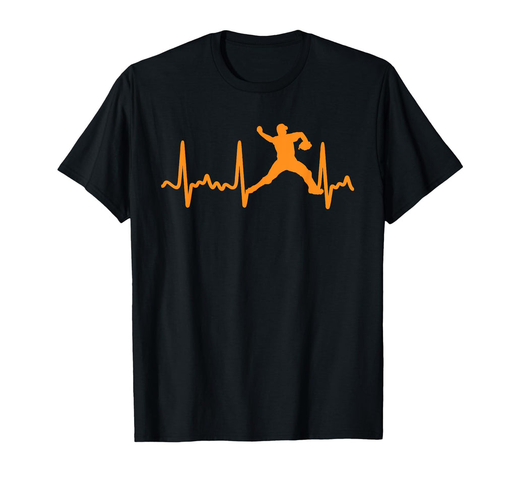 Orange Heartbeat Baseball Pitcher T-Shirt - Casual Everyday Wear for Adults - T-Shirt, Sweatshirt, Hoodie
