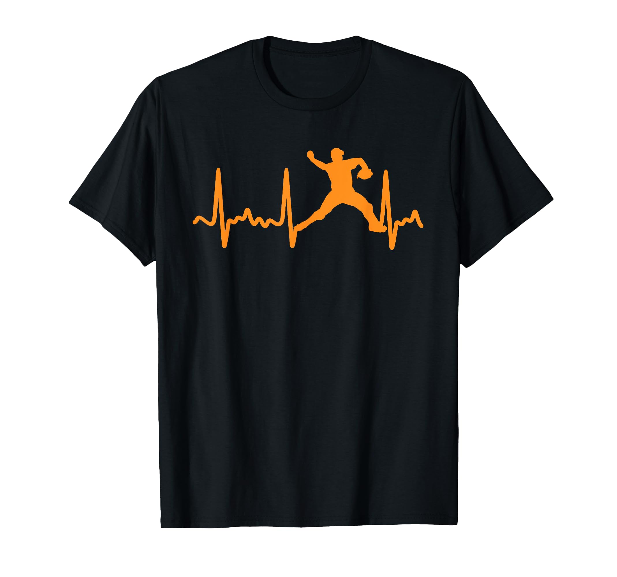 Orange Heartbeat Baseball Pitcher T-Shirt - Casual Everyday Wear for Adults - T-Shirt, Sweatshirt, Hoodie