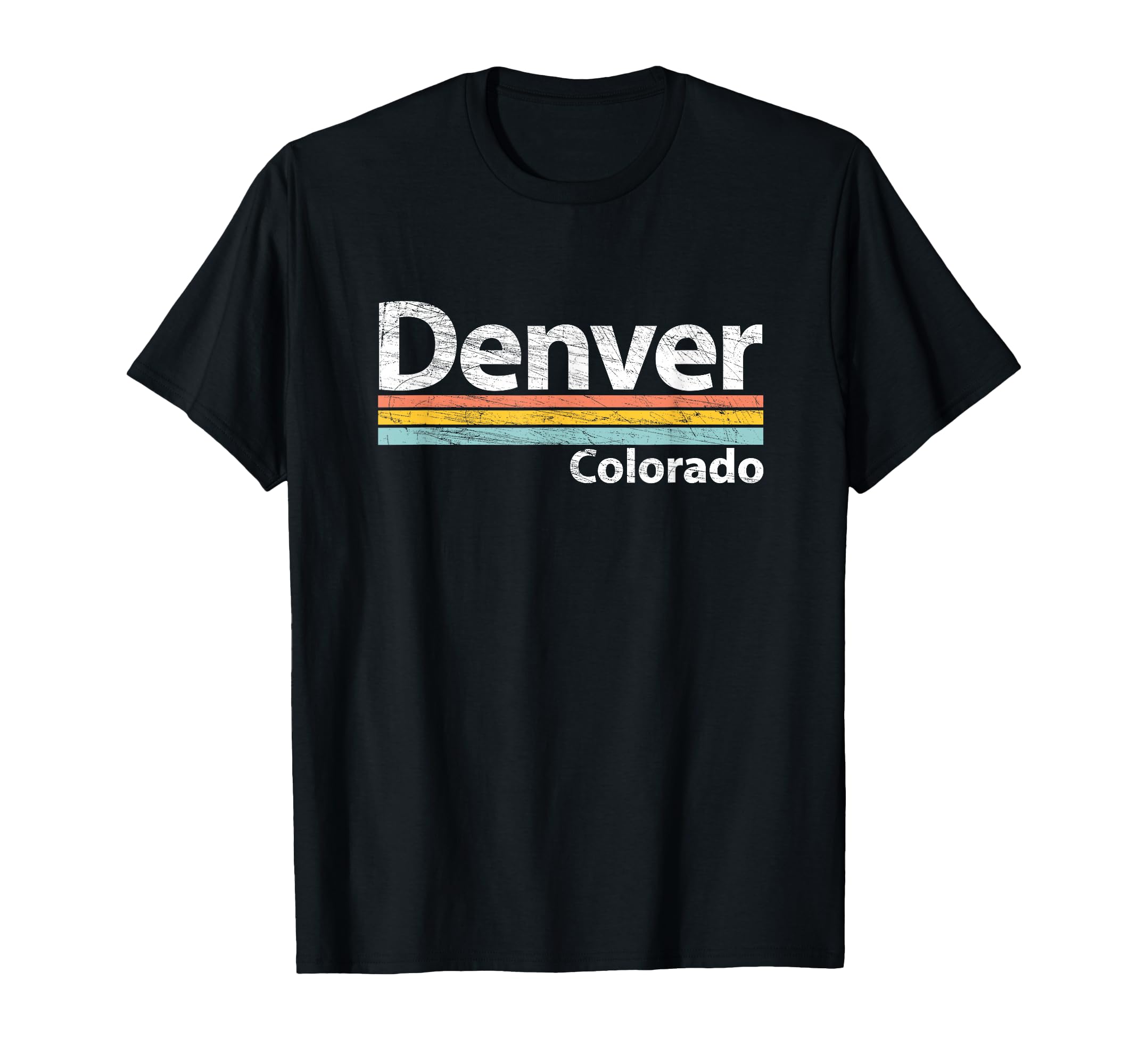 Denver Colorado Worn Stripes T-Shirt - Minimalist Print Unisex - T-Shirt, Sweatshirt, Hoodie