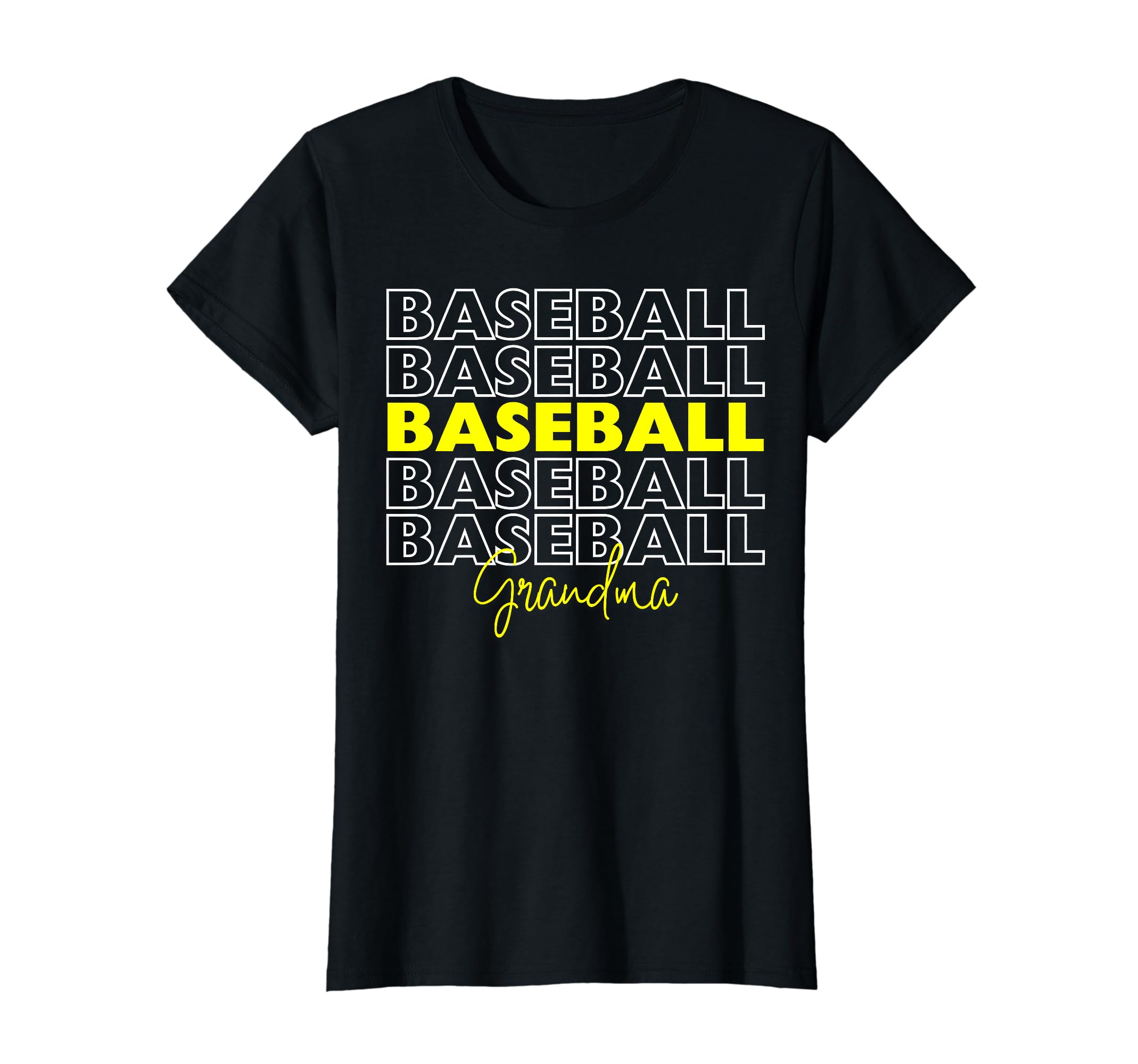 Baseball Grandma Yellow Baseball T-Shirt - Custom Art Print Men Women - T-Shirt, Sweatshirt, Hoodie