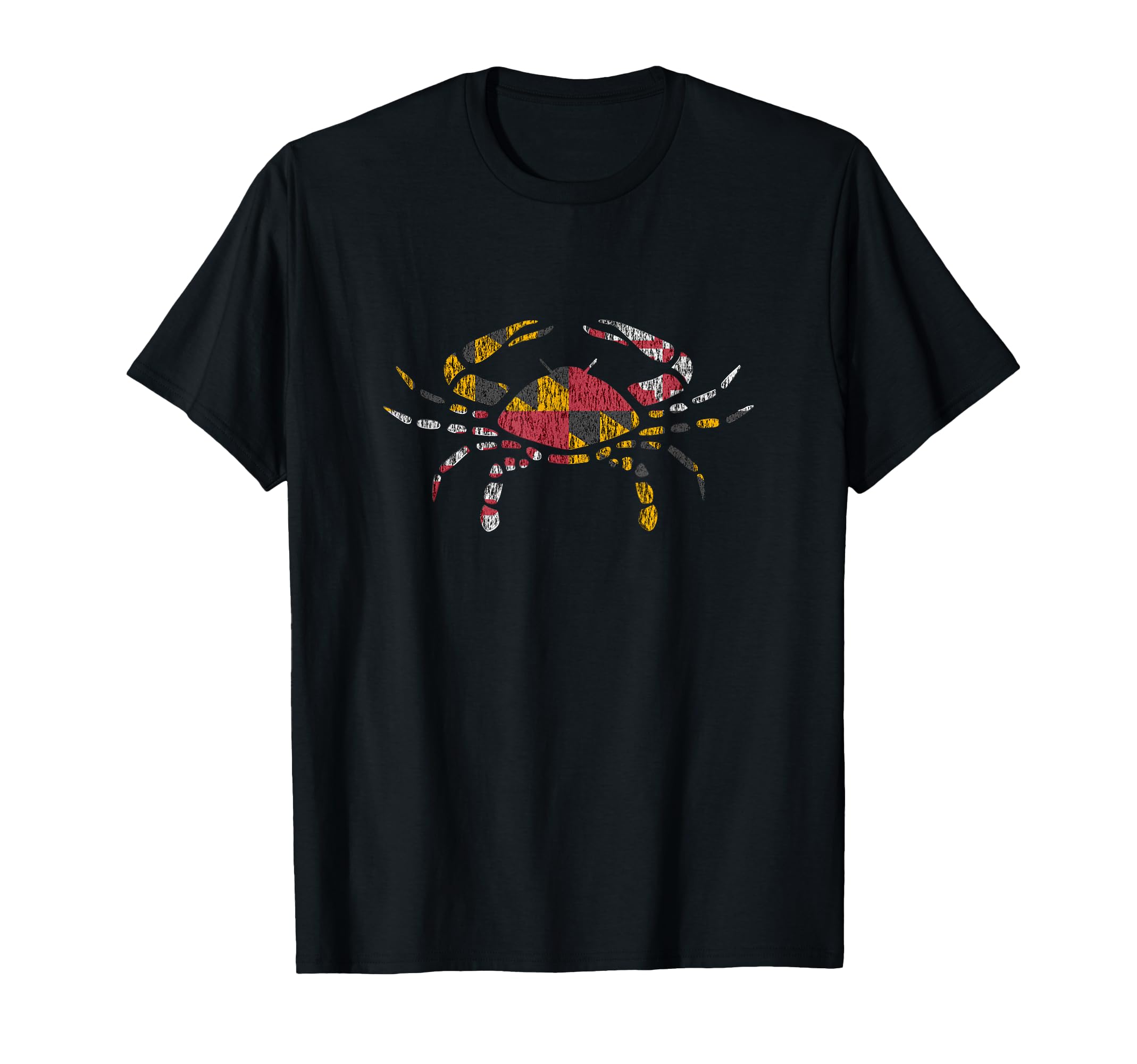 Maryland Flag Blue Crab Distressed T-Shirt - Novelty Apparel Men Women - T-Shirt, Sweatshirt, Hoodie