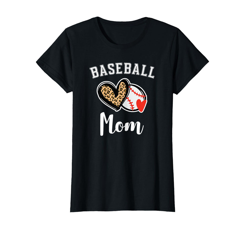 Baseball Mom Leopard Heart T-Shirt - Trendy Graphic Men Women - T-Shirt, Sweatshirt, Hoodie