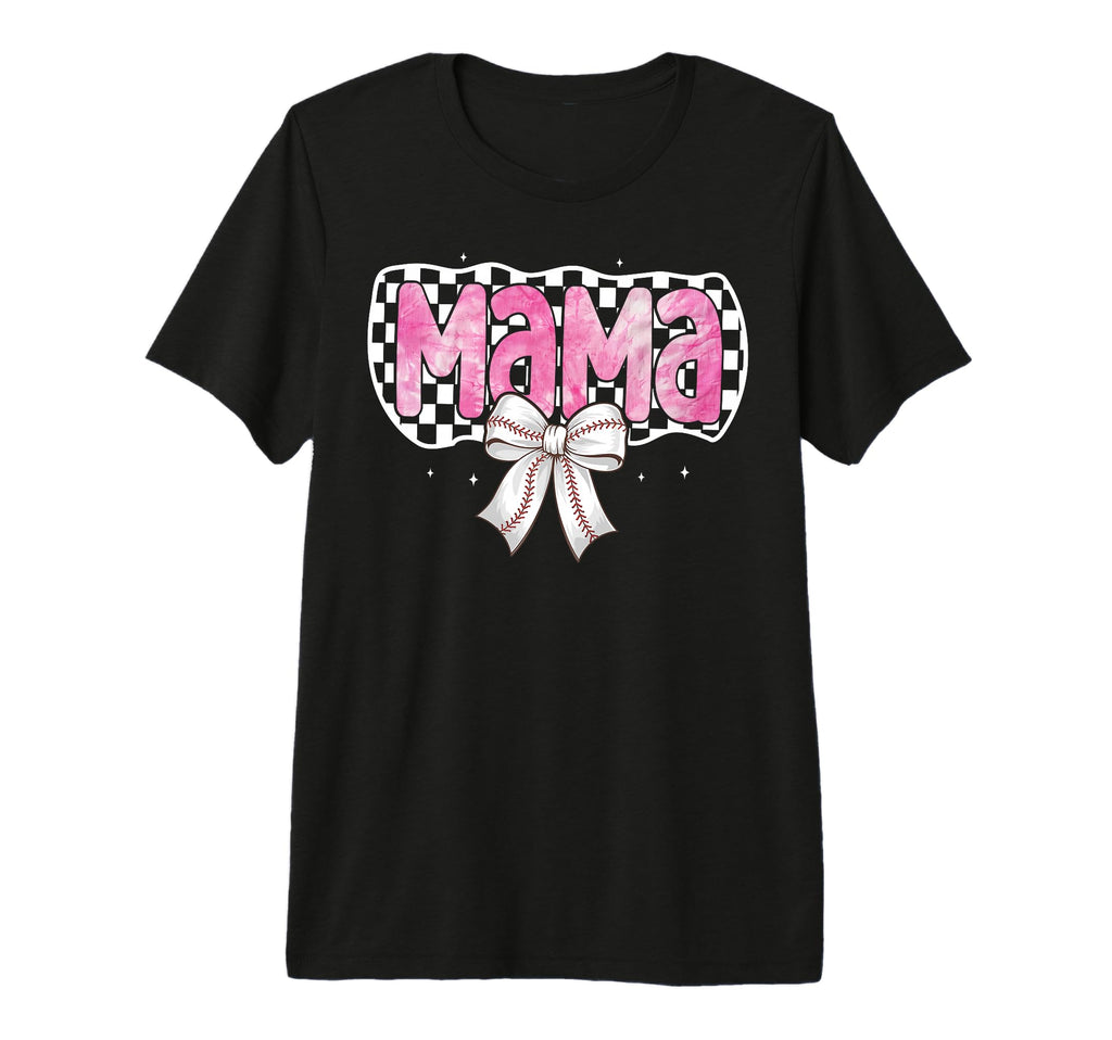 Baseball Mom Coquette Bow Baseball T-Shirt - Fun Novelty Design for Adults - T-Shirt, Sweatshirt, Hoodie