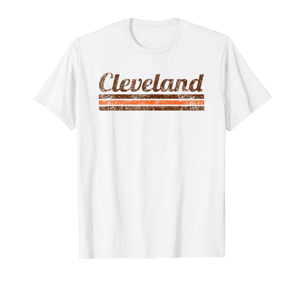 Cleveland Ohio Weathered Stripe Throwback T-Shirt - Minimalist Print Unisex - T-Shirt, Sweatshirt, Hoodie