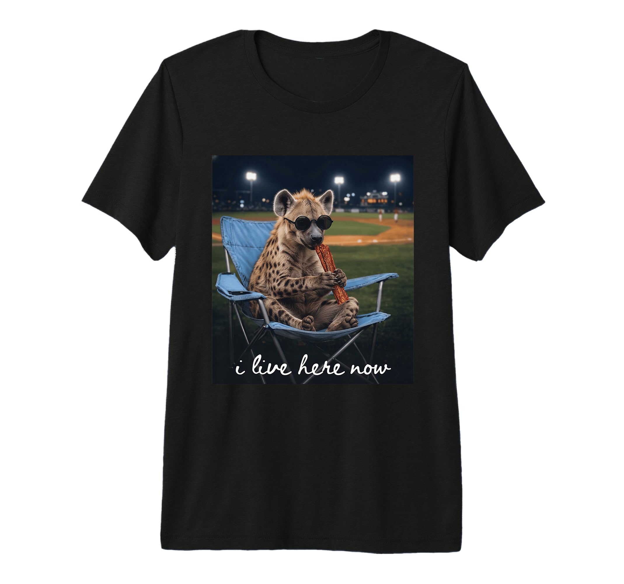 Funny Hyena Baseball Mom I Live Here T-Shirt - Minimalist Print Men Women - T-Shirt, Sweatshirt, Hoodie