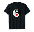 Yin Yang Dog Lover Heart Distressed T-Shirt - Custom Art Print Unisex - T-Shirt, Sweatshirt, Hoodie