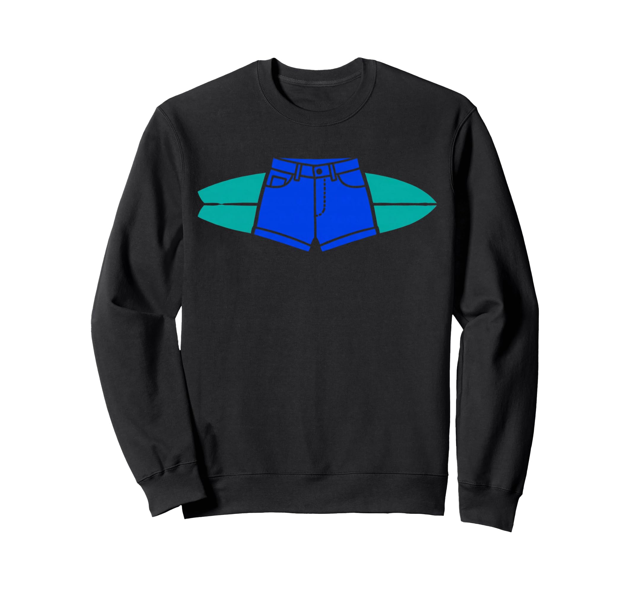 90S Vibe Jorts Surfboard Palm Tree Sweatshirt - Unique Graphic for Adults - T-Shirt, Sweatshirt, Hoodie