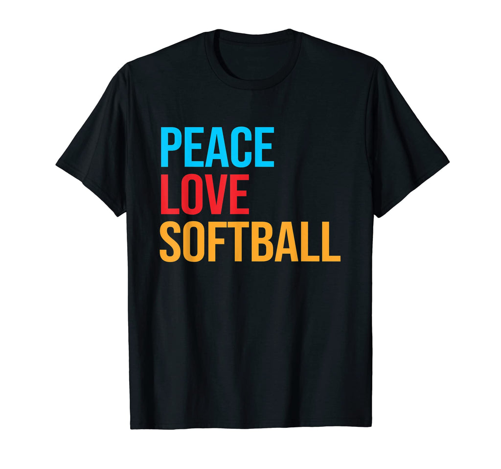 Peace Love Softball T-Shirt - Casual Everyday Wear for Adults - T-Shirt, Sweatshirt, Hoodie