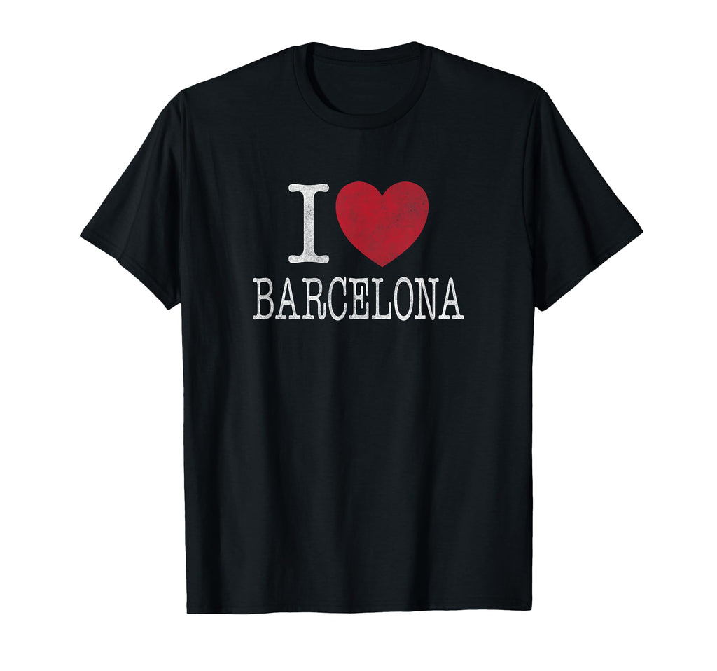I Heart Barcelona Spain Distressed T-Shirt - Graphic Print Unisex - T-Shirt, Sweatshirt, Hoodie