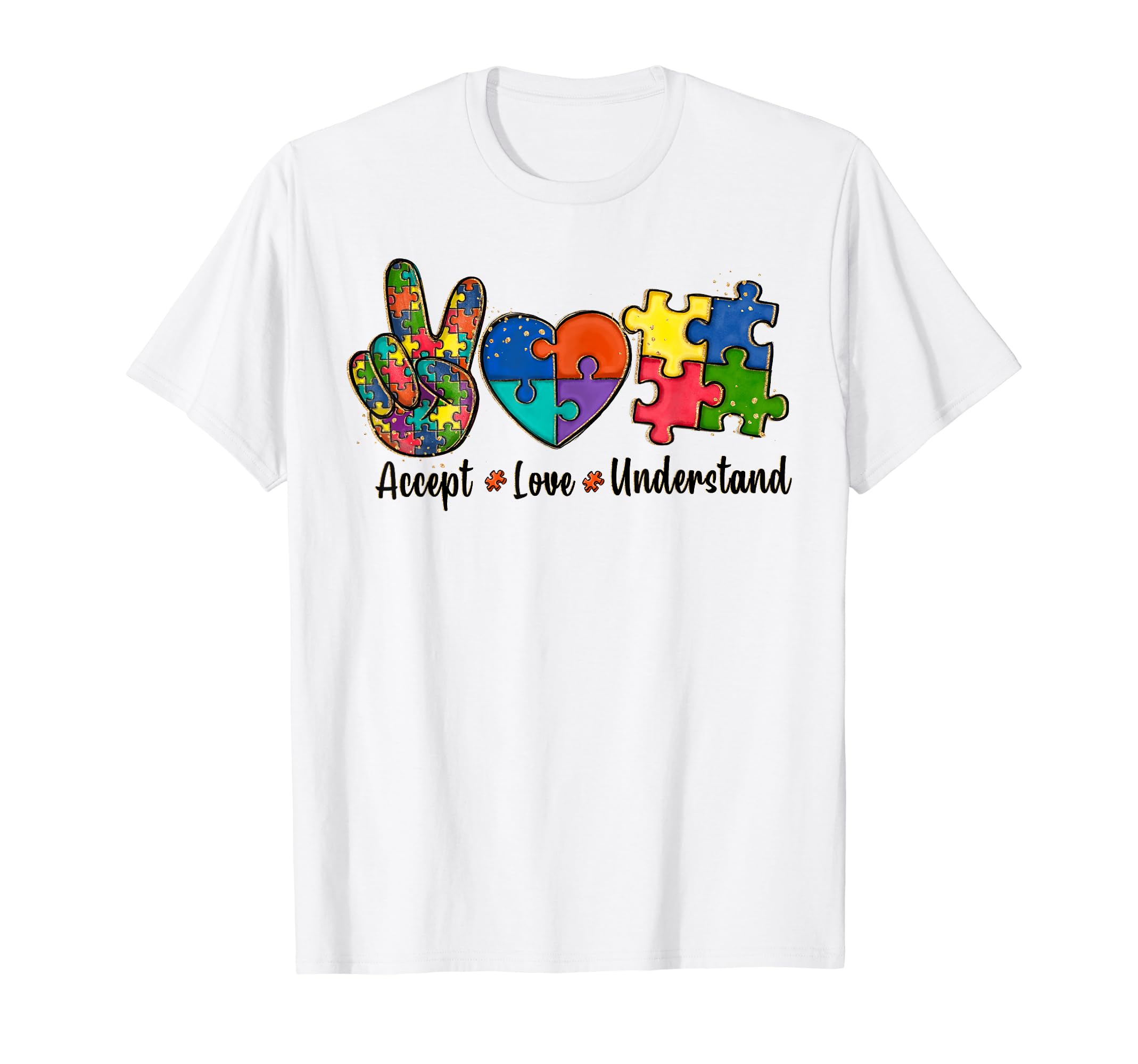 Peace Love Understand Autism Awareness T-Shirt - Unique Graphic for Adults - T-Shirt, Sweatshirt, Hoodie