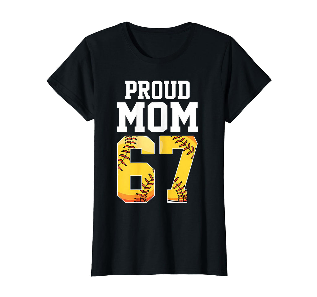 Womens Proud Mom Softball Player T-Shirt - Custom Art Print for Adults - T-Shirt, Sweatshirt, Hoodie