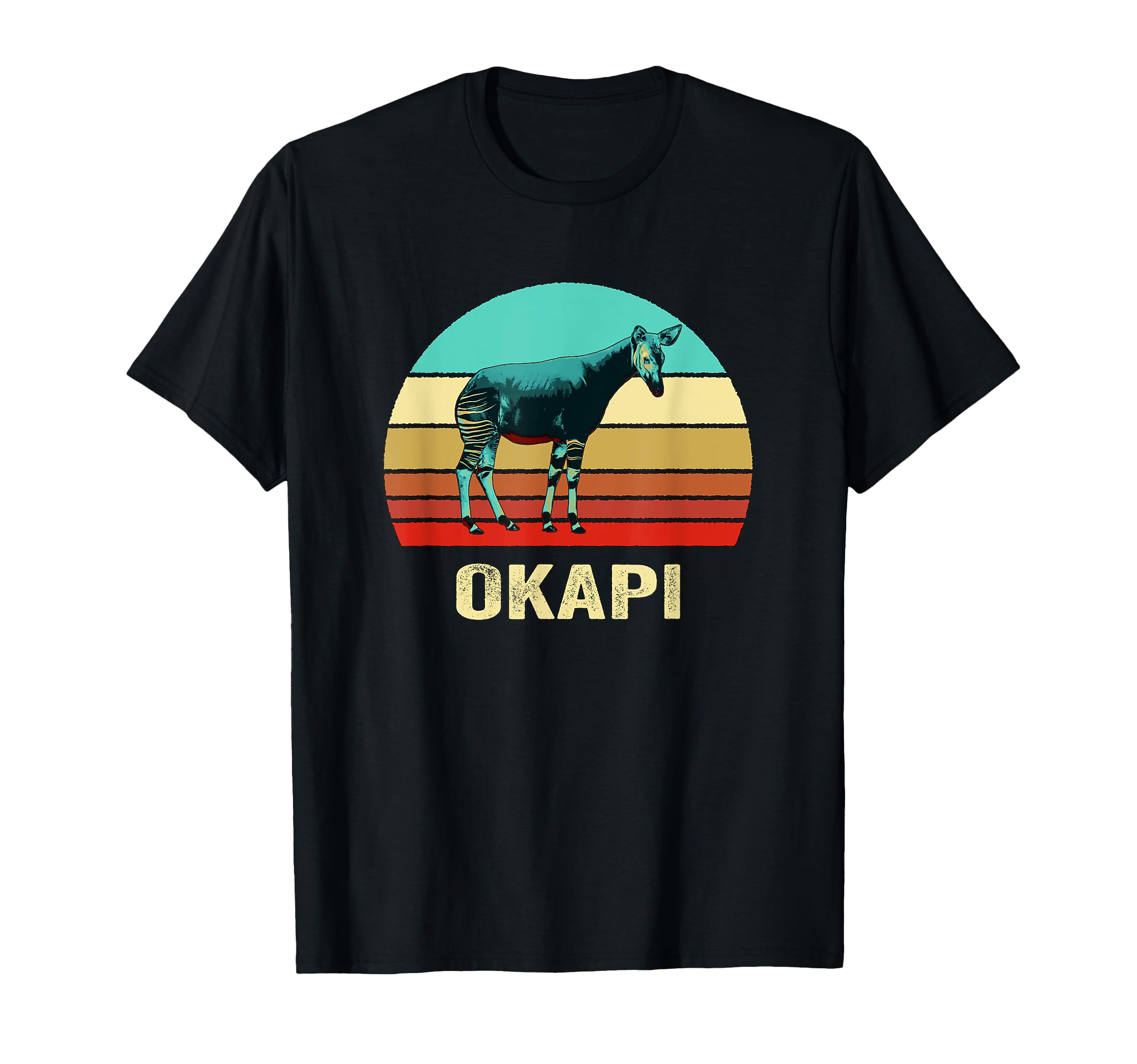Sunset Okapi T-Shirt - Graphic Print Unisex - T-Shirt, Sweatshirt, Hoodie