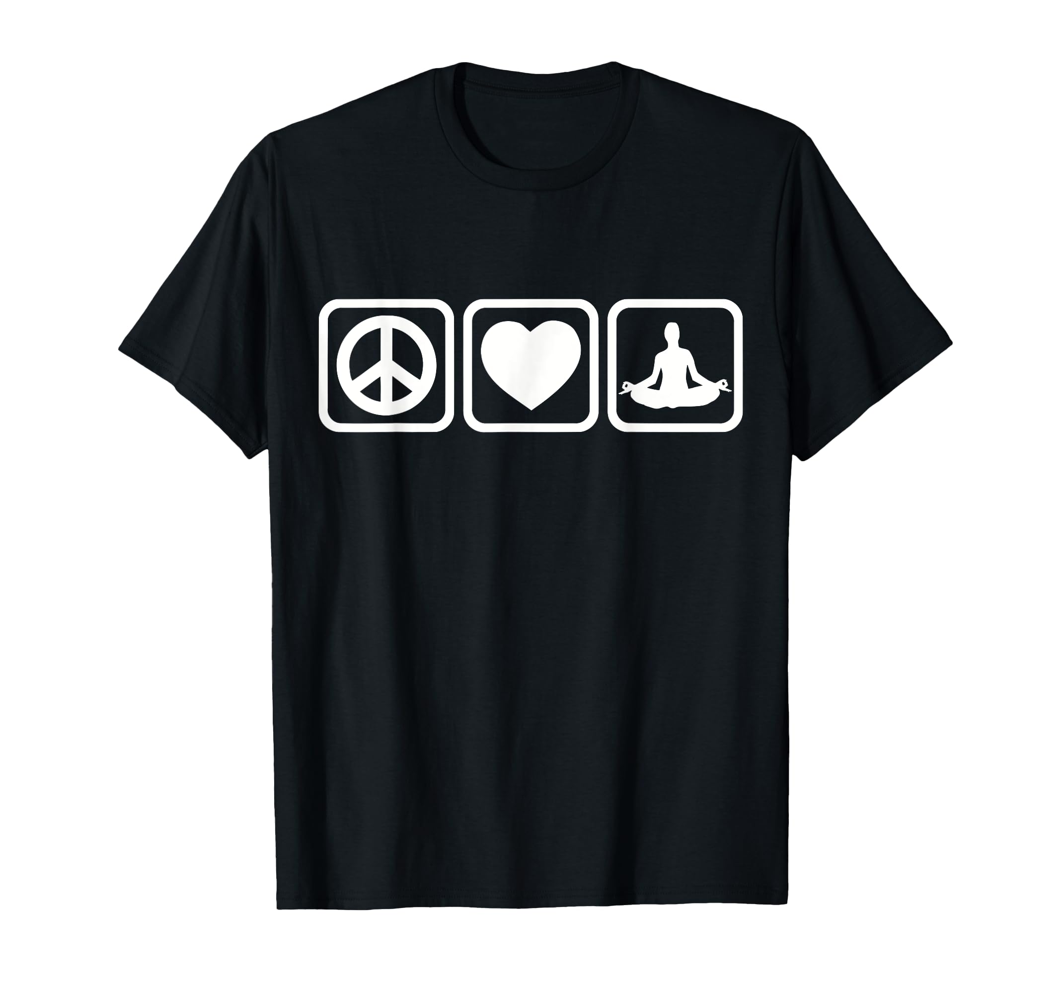 Peace Love Yoga T-Shirt - Trendy Graphic Unisex - T-Shirt, Sweatshirt, Hoodie