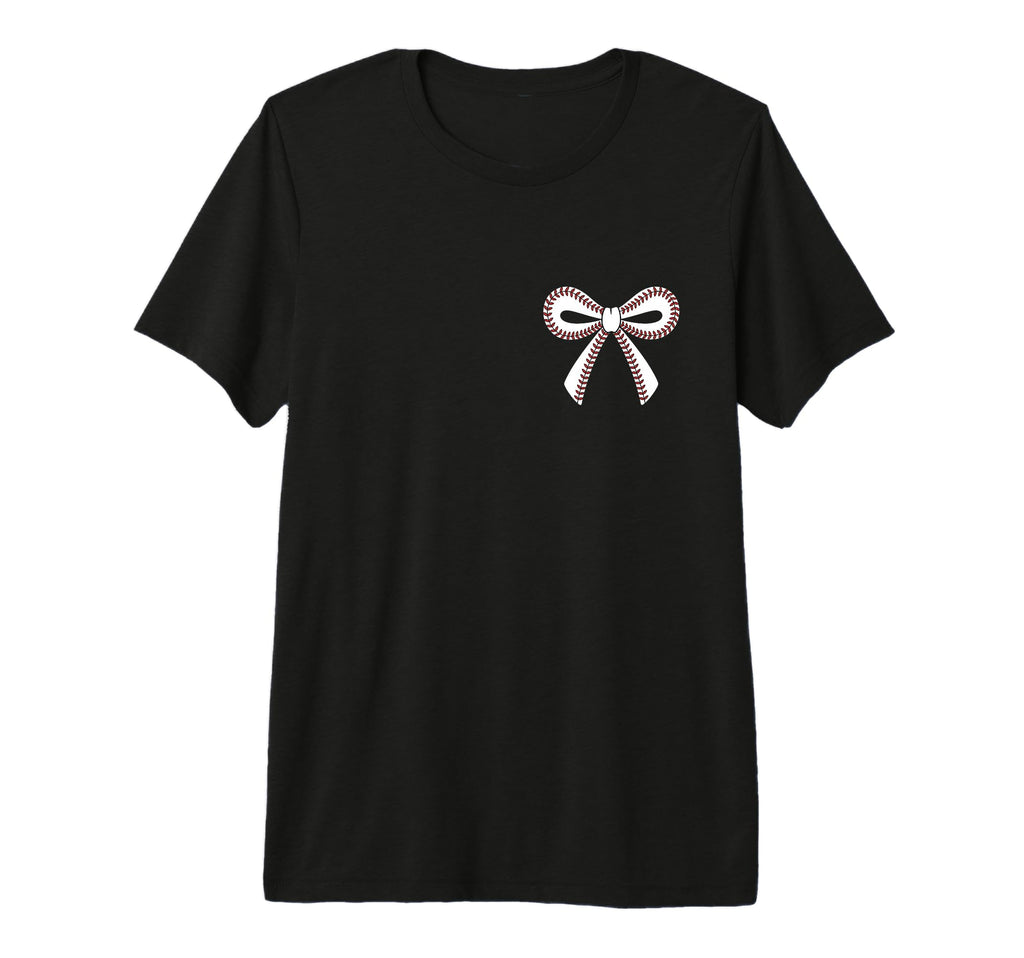 Baseball Bow Baseball Mom Mama Tri Blend T-Shirt - Aesthetic Graphic Unisex - T-Shirt, Sweatshirt, Hoodie