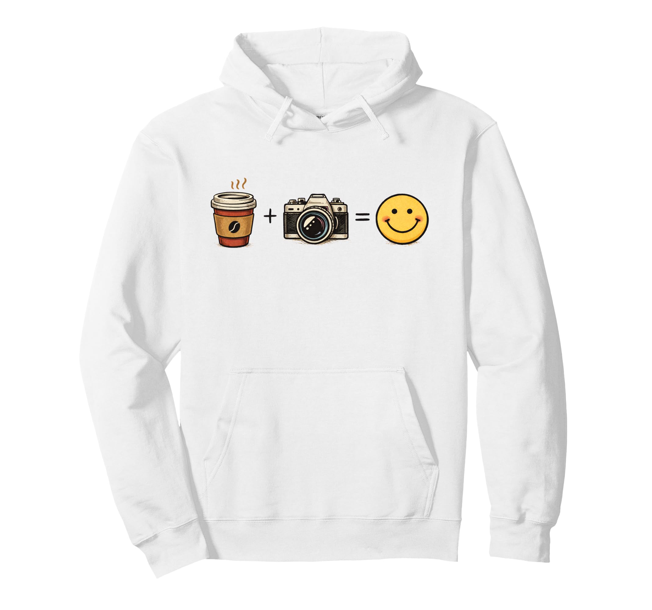 Funny Coffee Camera Happy Photographer Hoodie - Streetwear Style Unisex - T-Shirt, Sweatshirt, Hoodie
