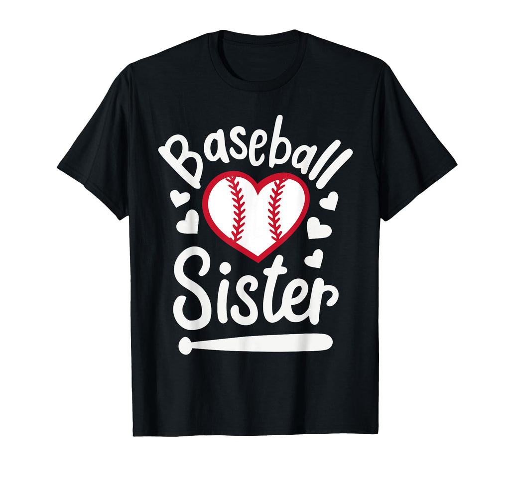 Baseball Sister Heart Players Sister T-Shirt - Graphic Print Men Women - T-Shirt, Sweatshirt, Hoodie