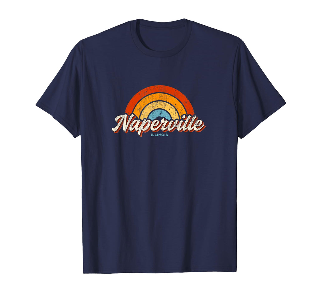 Naperville Illinois Il Rainbow 70S T-Shirt - Fun Novelty Design Unisex - T-Shirt, Sweatshirt, Hoodie