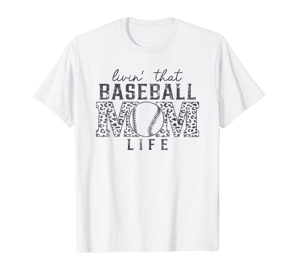 Living That Baseball Mom Life Leopard T-Shirt - Novelty Apparel Men Women - T-Shirt, Sweatshirt, Hoodie